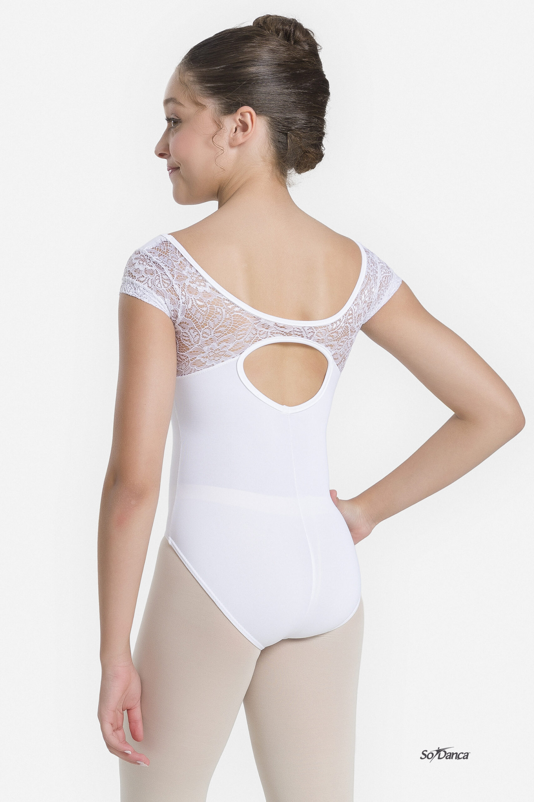 Child Floral Lace Cap Sleeve Leotard - Fab Deb - Image 2