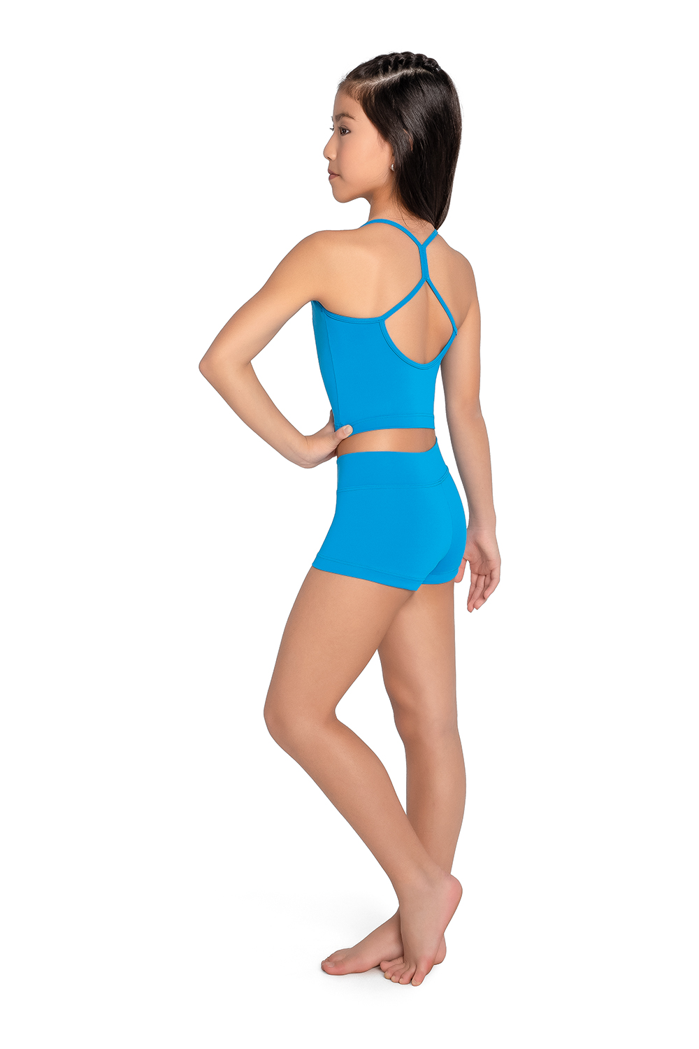 Ladies Activewear Cropped Singlet Top with Narrow Straps - Image 2