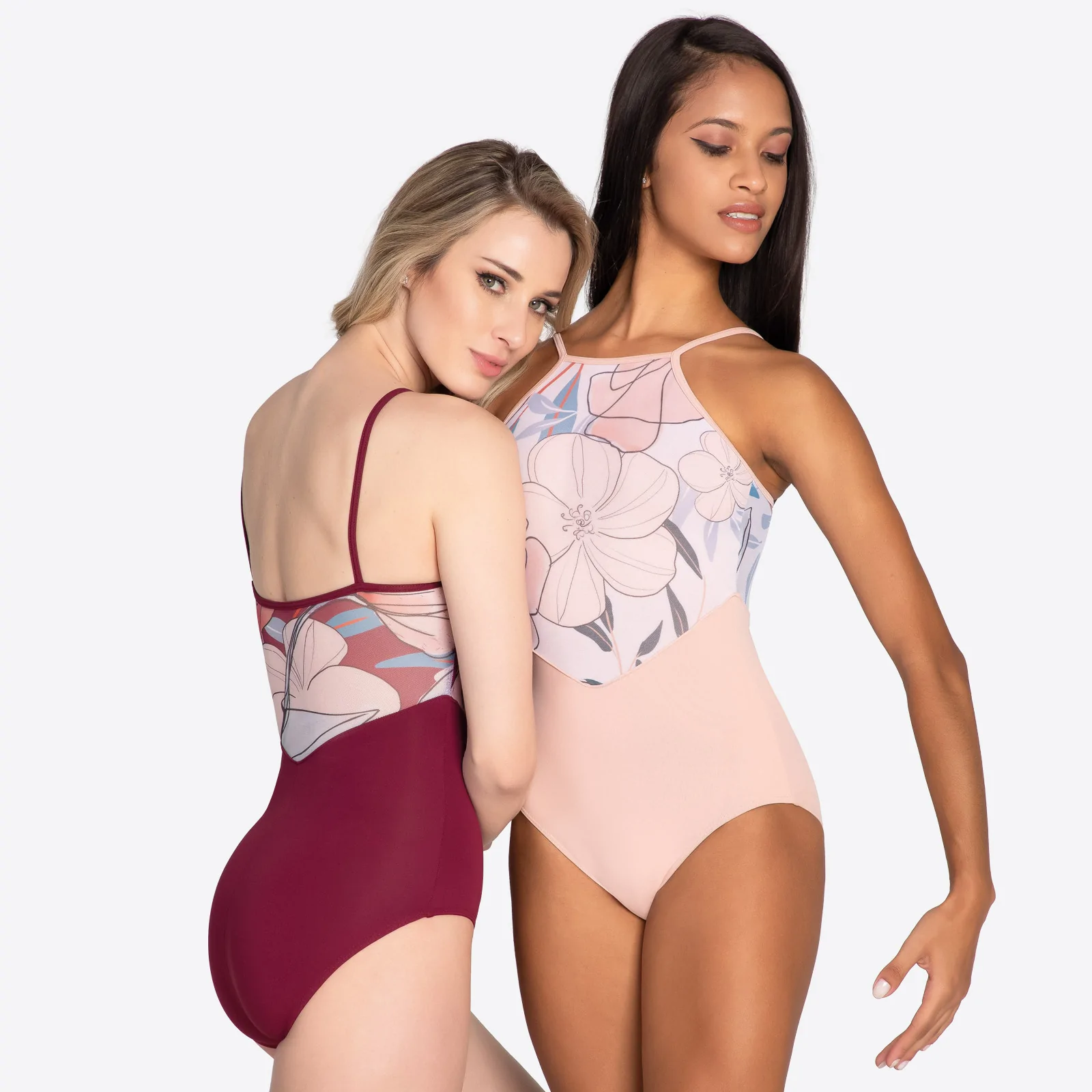 Adult Floral Mesh Print Leotard - Ever