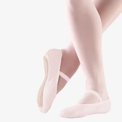 Child Full Sole Leather Drawstring Ballet Slipper - Nyla - Light Pink - Image 2