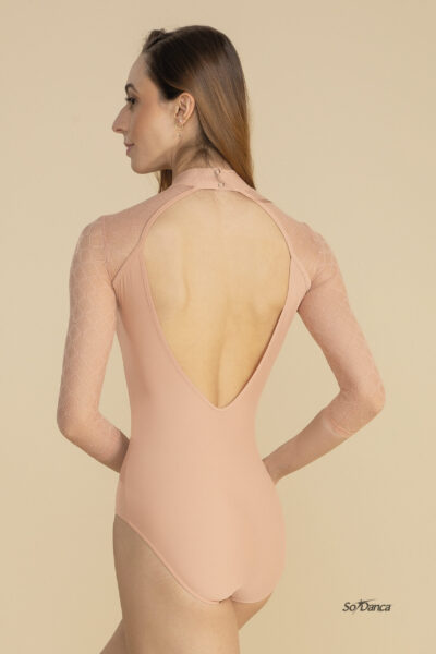 Lace Sleeve Open Back Leotard – Thalia - Image 4