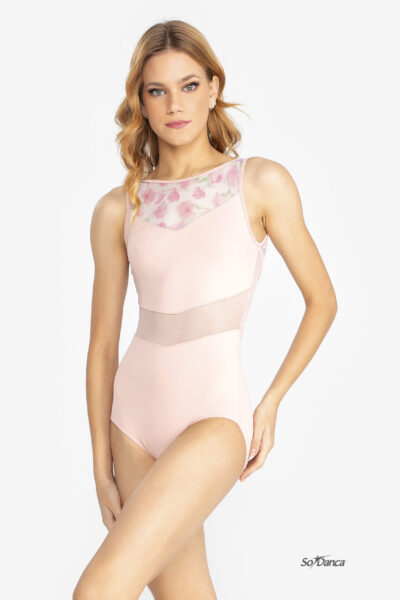 Floral Mesh Bodice Leotard – Mercedes - Image 6