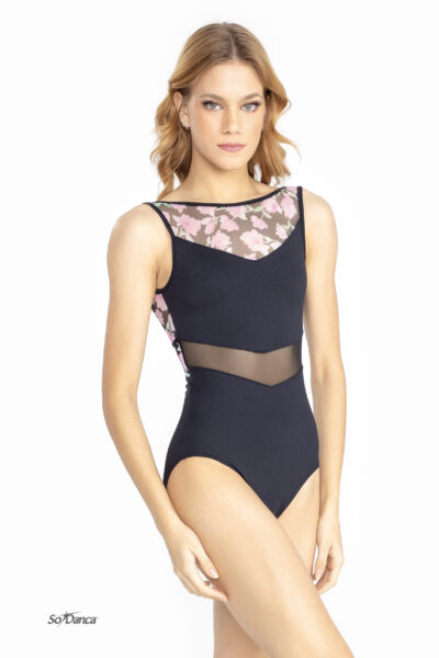 Floral Mesh Bodice Leotard – Mercedes - Image 2
