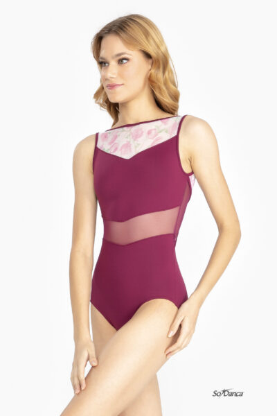 Floral Mesh Bodice Leotard – Mercedes - Image 4