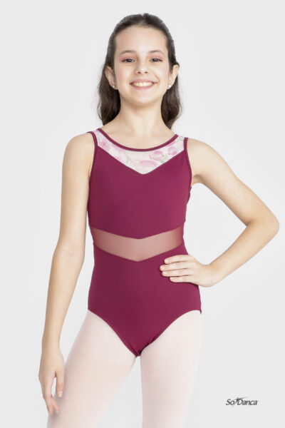 Floral Mesh Bodice Leotard – Mechi - Image 5