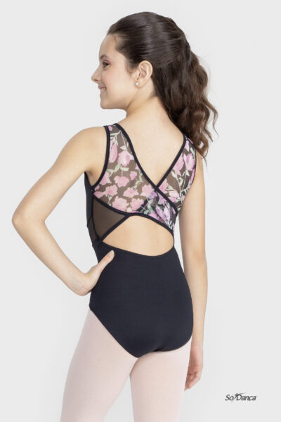 Floral Mesh Bodice Leotard – Mechi - Image 4