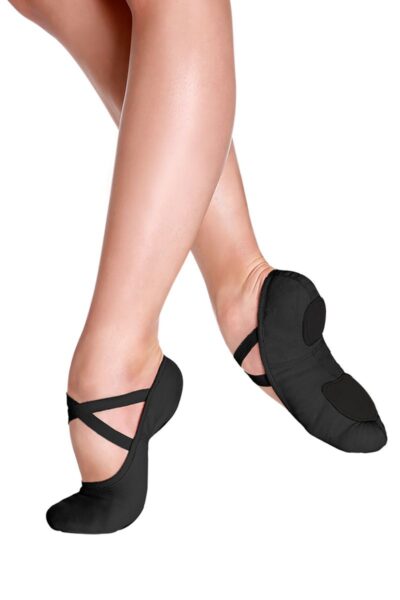 Child Stretch Canvas Split Sole Ballet Slipper - Sand - Image 2
