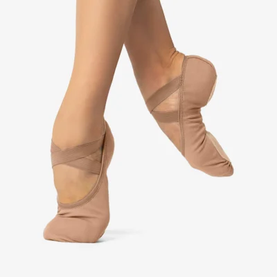 Adult Stretch Canvas Split Sole Ballet Slipper - Bliss - Suntan - Image 3