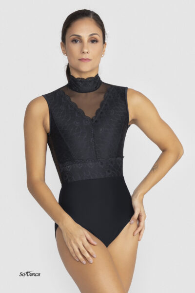 High-Neck Lace Back Leotard- Marisa - Image 4