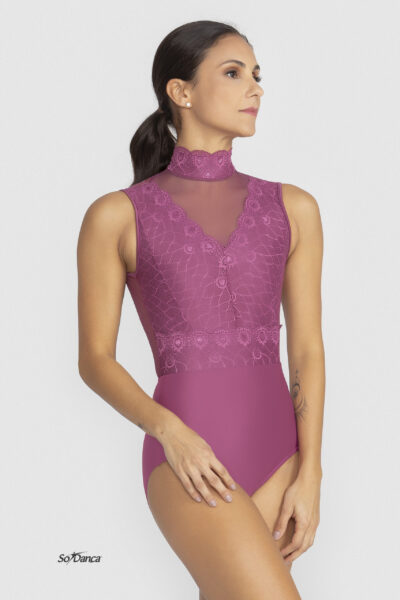 High-Neck Lace Back Leotard- Marisa - Image 6