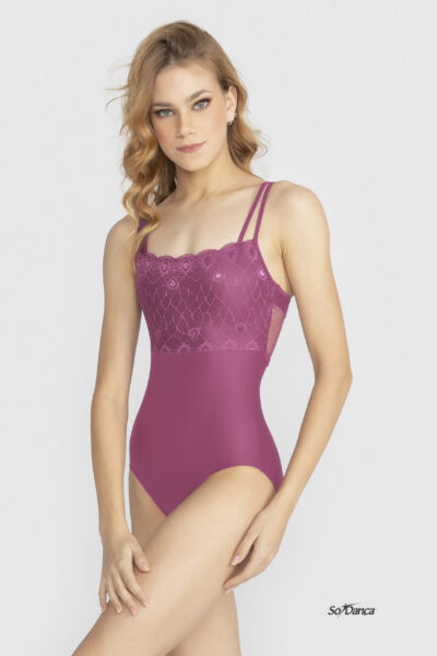 Double-Strap Lace-Detail Leotard- Acsa - Image 5