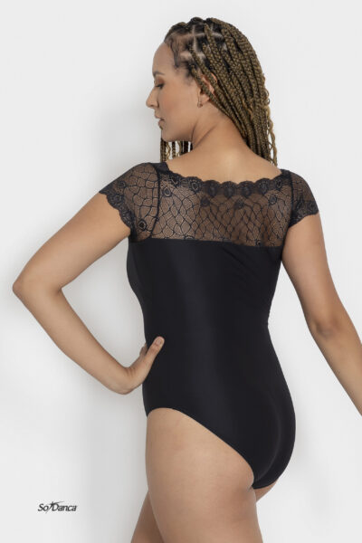 Cap Sleeve Lace Neckline Leotard- Paulina - Image 6