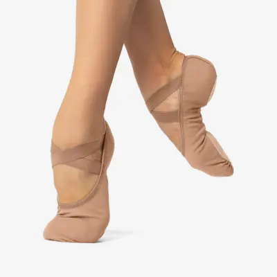 Adult Stretch Canvas Split Sole Ballet Slipper - Bliss - Sand - Image 3