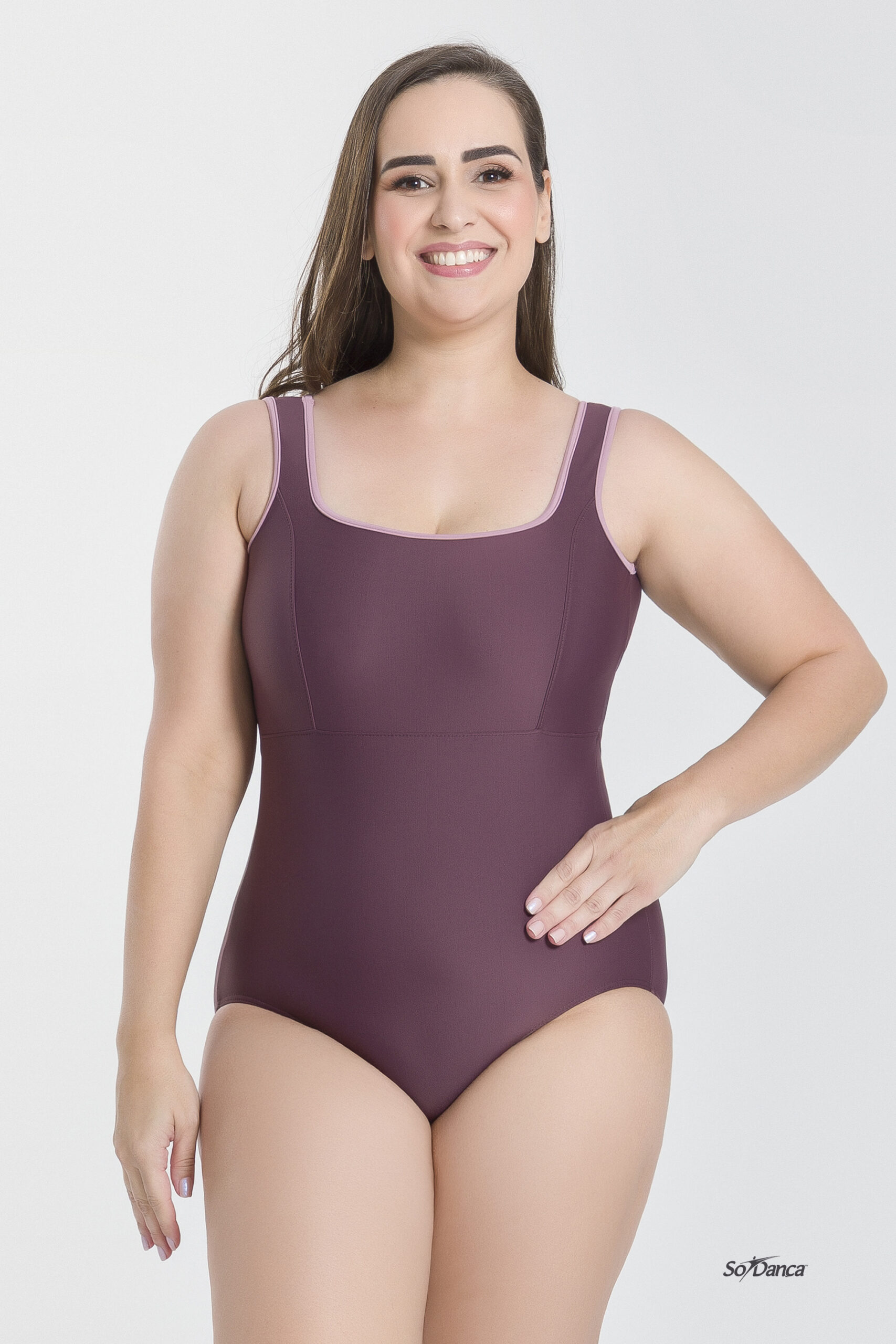 Two Toned Scoop Back Leotard - Zuriel (Curvy) - Image 4