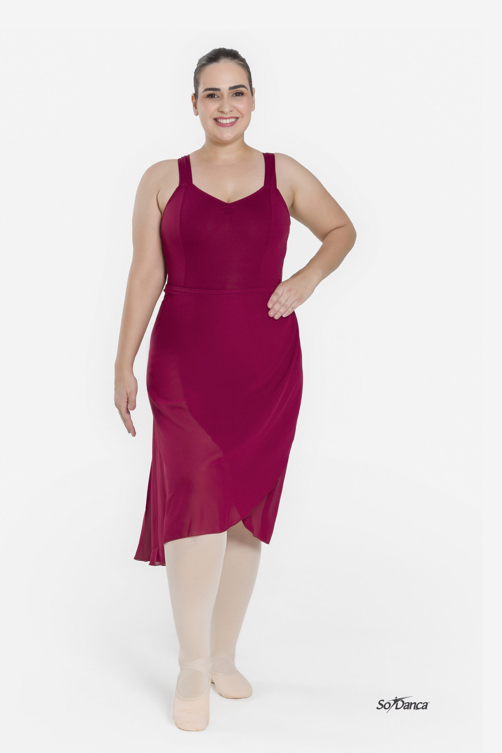 Curvy Mock Wrap Pull On Crepe Skirt- Cordelia - Image 3