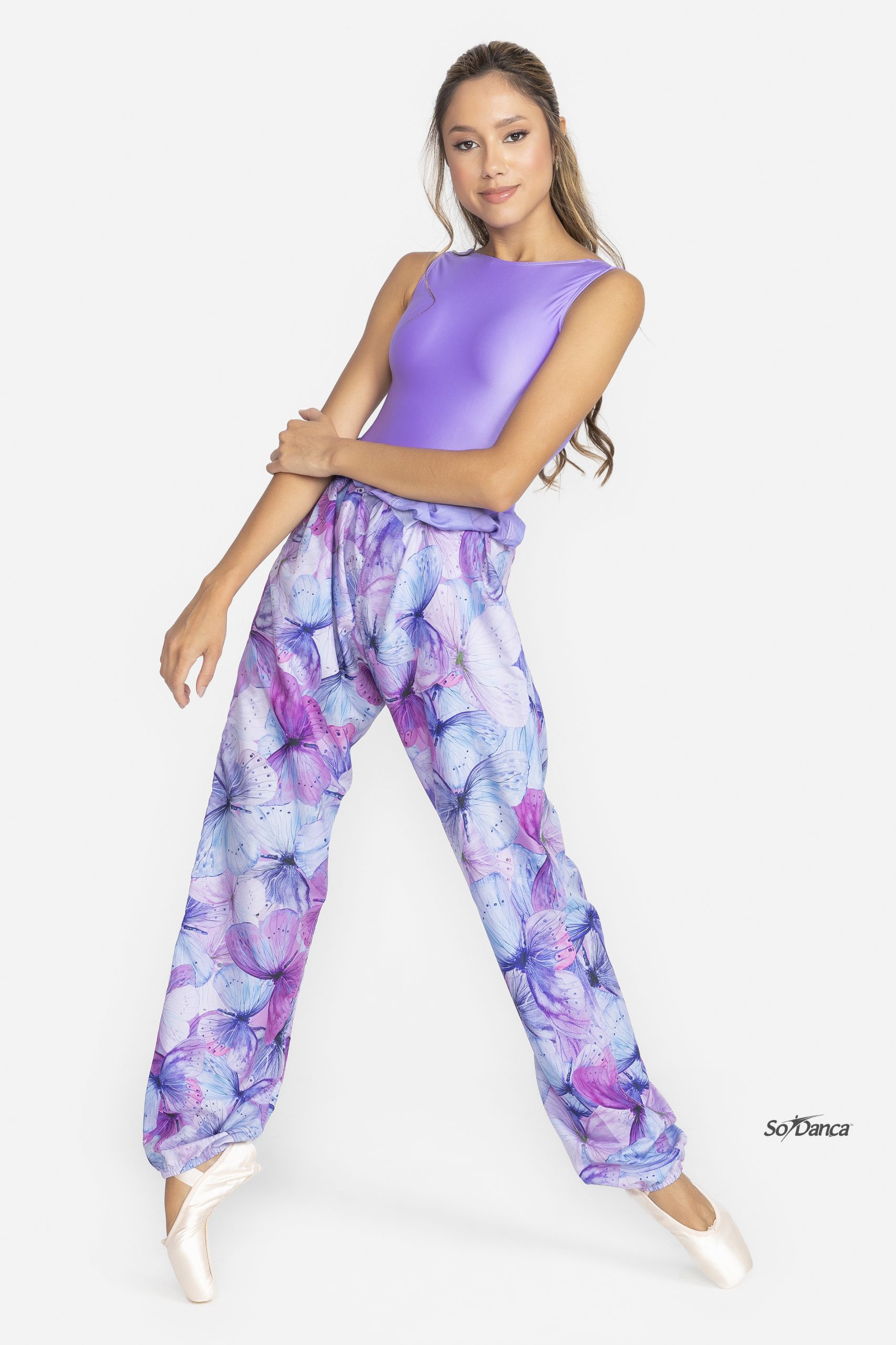 Reversible Floral Warm-Up Pants - Dream
